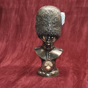 Grenadier Guards Bust | Cold Cast Bronze Military Sculpture | British Army Collectible | Handmade Statue