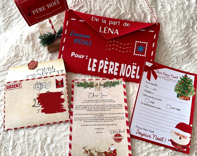 KIT PÈRE NOËL - Liste au père noël, lettre du père noël, enveloppe père