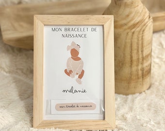 BRACELET - Mon bracelet de naissance, cadre bracelet de naissance, cadeau naissance, bracelet hôpital bébé, souvenir naissance de bébé