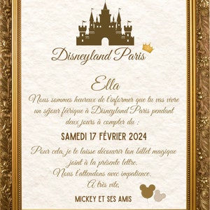 DISNEYLAND Kit dinvitation à Disneyland Paris, lettre de Mickey, ticket magique séjour Disney image 5