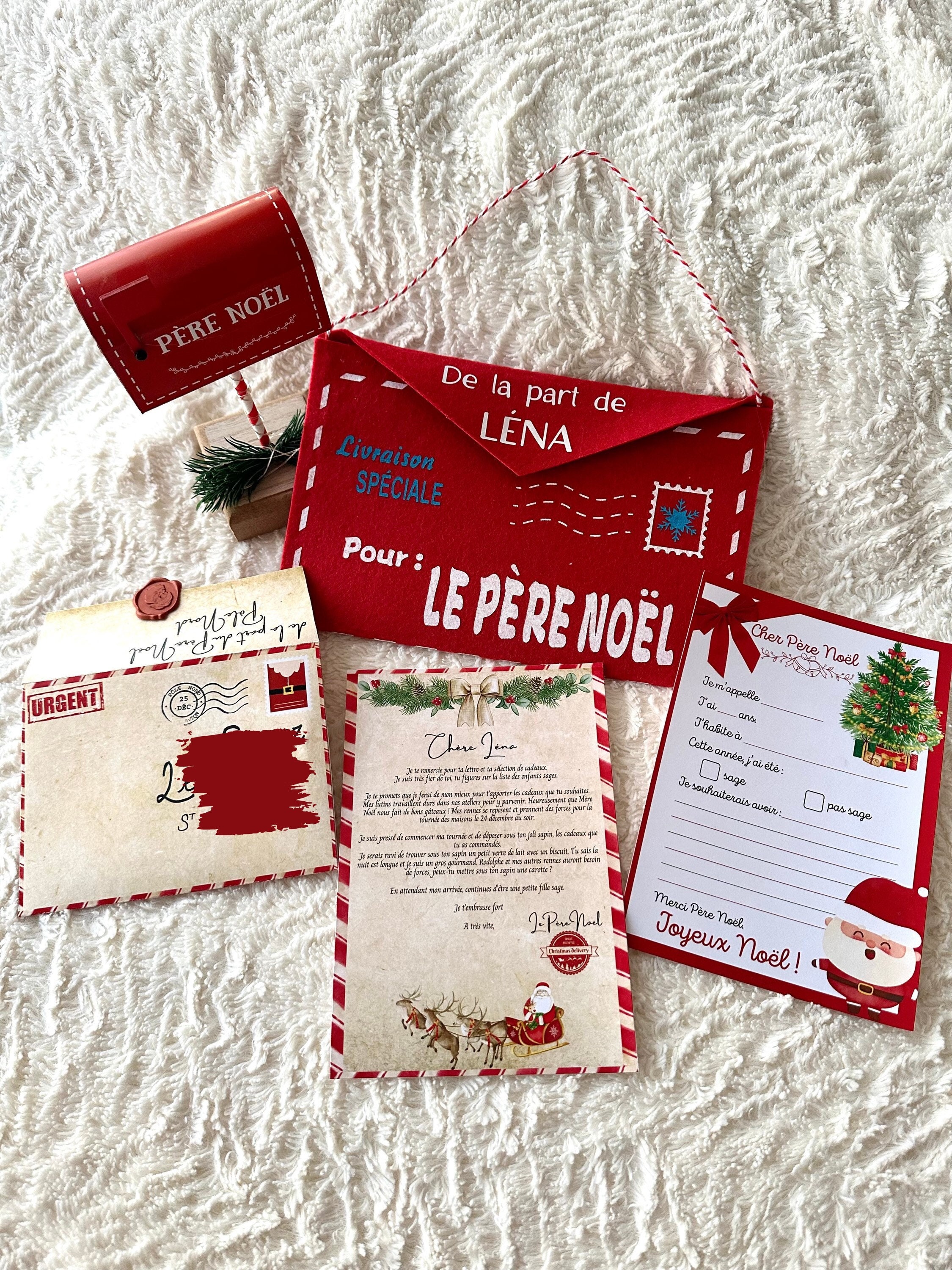 VORCOOL Père Noël enveloppe lettre au père Noël feutre enveloppe broderie  Noël ornement 10pcs (rouge) : : Cuisine et Maison