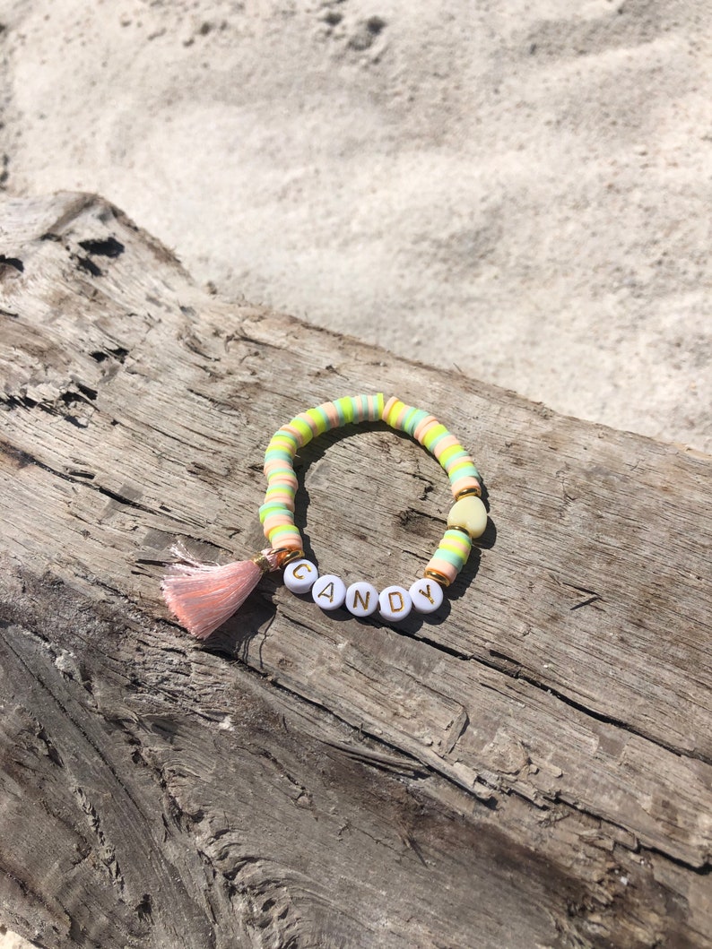 CANDY Bracelets pastels perles heishi pastels coeur Etsy France