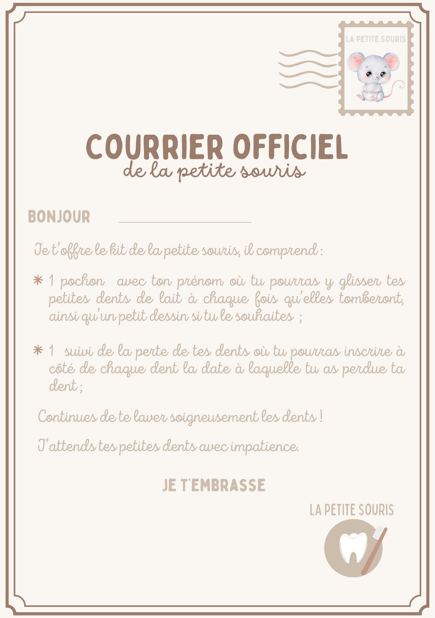 Certificat De La Petite Souris A Imprimer SOURIS Kit de la petite souris certificat officiel petite - Etsy Canada