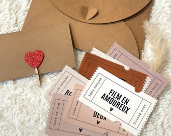 COUPON - Love coupon, 8 Valentine's Day love coupons, customizable Valentine's Day tickets, Valentine's Day gift, couple gift