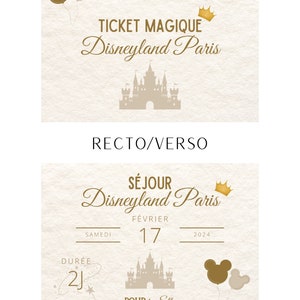 DISNEYLAND Kit dinvitation à Disneyland Paris, lettre de Mickey, ticket magique séjour Disney image 4