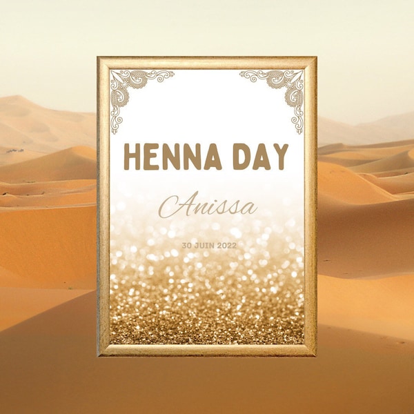 HENNA - Affiche Henna Day, jour du henné, mariage oriental, décoration orientale,henné, cadeau henné