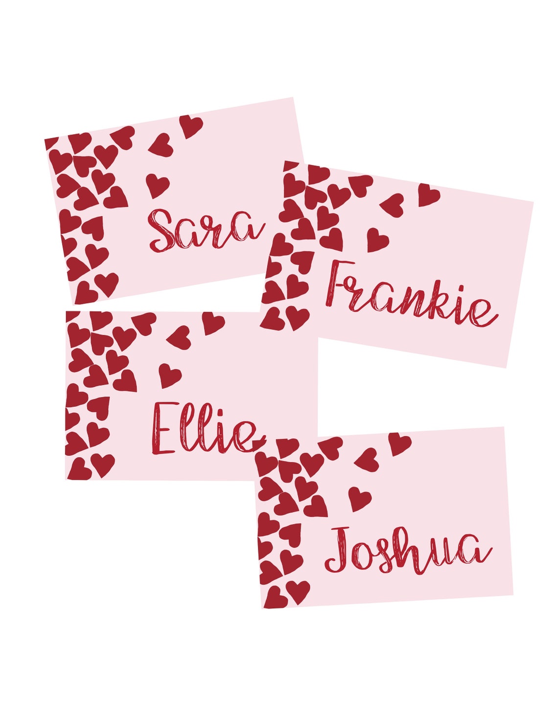Valentines Place Cards Valentines Dinner Decor DIY Place Etsy