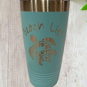 Green Turtle 20oz Yeti Tumbler-Customize it with your town – Blue