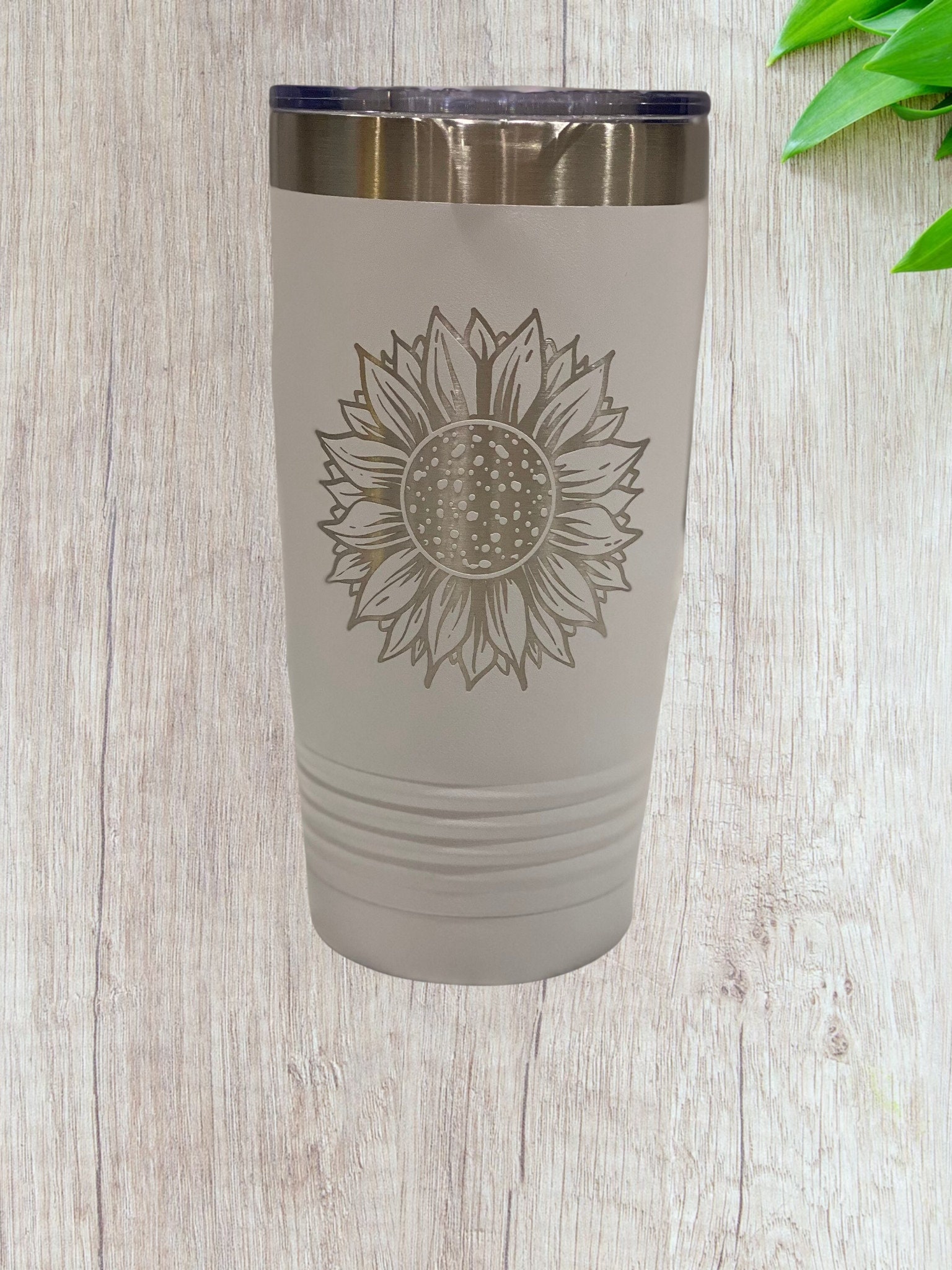 Moon and sunflower engraved Yeti – Vapor Artistry