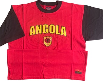 Angola Embroidered T-Shirt, Soft Cotton, Short Sleeve