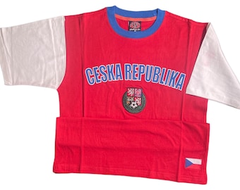 Czechia Embroidered T-Shirt, Premium Cotton, New with Tags