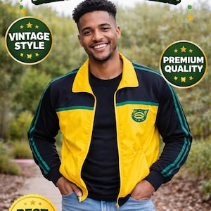 Men's Jamaica Track Jacket – Vintage Style Athletic Zip Jacket