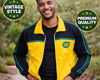 Men's Jamaica Track Jacket – Vintage Style Athletic Zip Jacket