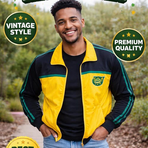 Men's Jamaica Track Jacket – Vintage Style Athletic Zip Jacket - Etsy