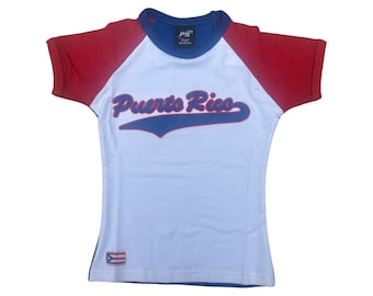 Puerto Rico Baby Crop Tee Stretch für Damen