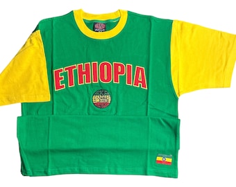 Ethiopia Soccer Shirt, Premium Embroidered Cotton