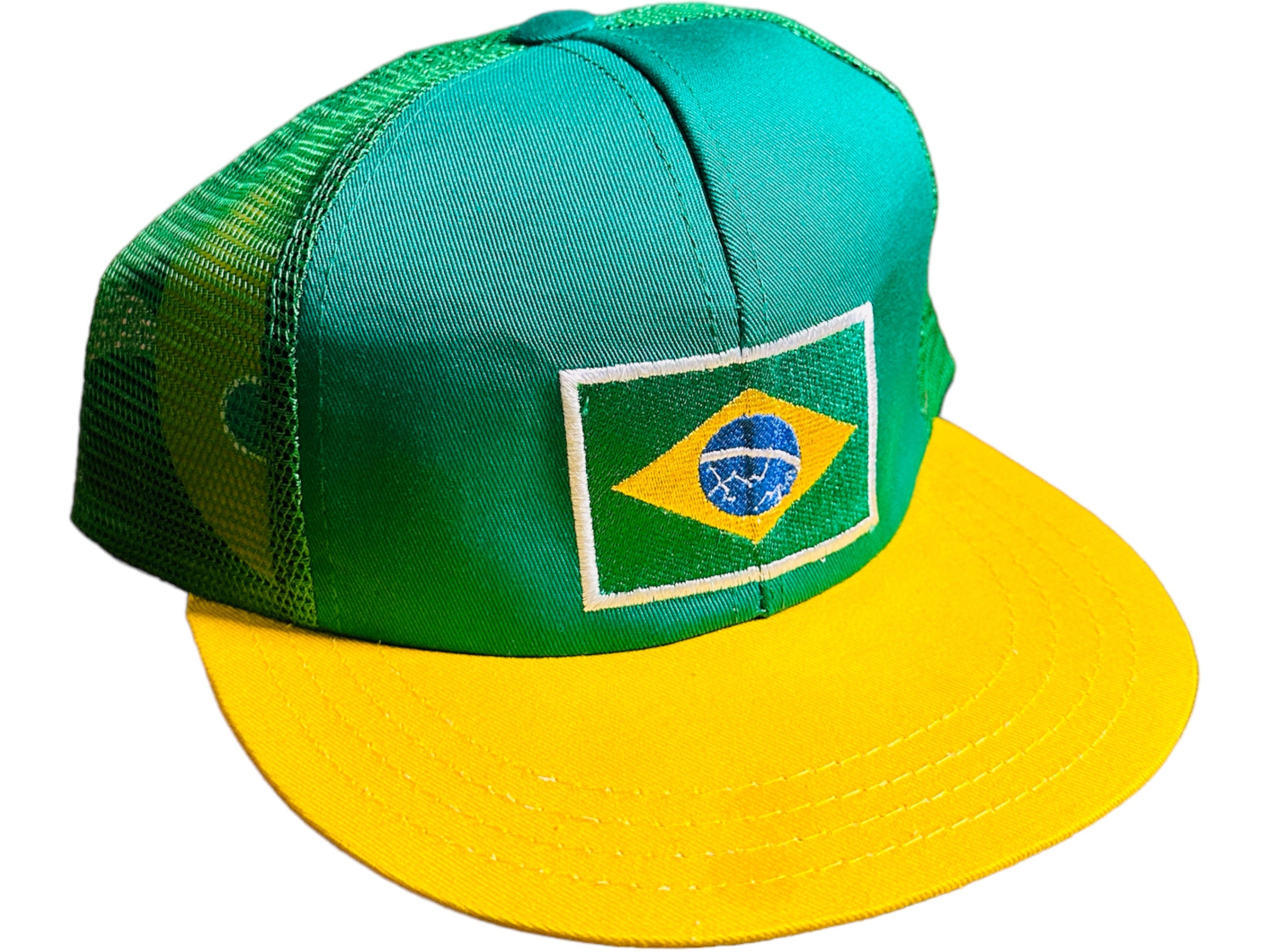 Brasil Hat South America Flag Soccer Yellow Surf Ocean Rio Cap