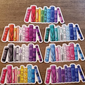 Sticker pour livres drapeau de la fierté subtile 3" | 8 choix de couleurs | Va au lave-vaisselle, résistant aux intempéries | Gay, lesbienne, as, trans, pan, bi, arc-en-ciel, non binaire