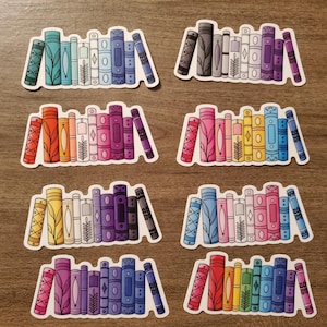 Sticker pour livres drapeau de la fierté subtile 3" | 8 choix de couleurs | Va au lave-vaisselle, résistant aux intempéries | Gay, lesbienne, as, trans, pan, bi, arc-en-ciel, non binaire