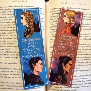 Nesta and Cassian, Feyre and Rhysand bookmarks with quotes, from A Court of Thorns and Roses series by Sarah J Maas | Officially Licensed
