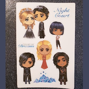 Hoja de pegatinas de Chibi Court of Dreams, de la serie Una corte de rosas y espinas / Licencia oficial