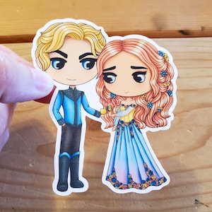 Chibi Evangeline Fox and Jacks, Prince of Hearts, Once Upon a Broken Heart Stickers