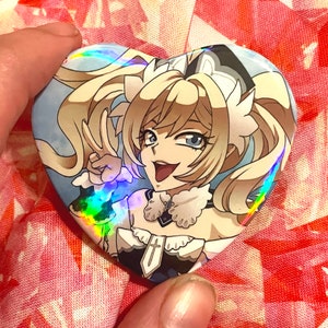 Barbara Holo Heart Button