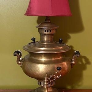 1870- 31&quot; Russian Imperial Batashev Samovar Converted to Lamp, Made in Tula Russia