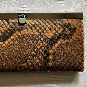 70's REAL Python Snakeskin Ladies Clutch Accordion Wallet