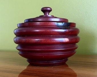 1800&#39;s Rosewood Hand-Turned, Georgian Dutch Tobacco Treen, Spice Vessel, or Tea Caddy Box
