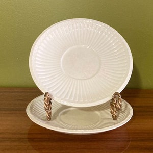 Pair (2pcs) of 1930's Wedgwood Edme  6.75" Cream Soup Bowl Saucers - Queens Ware Creamware