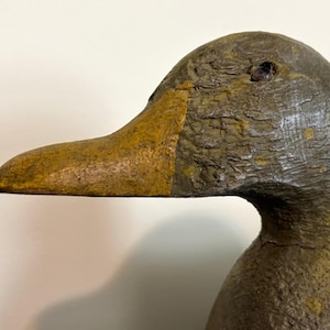 Antique Chesapeake Bay 17&quot;, 3lb, Hand-Carved Hardwood Working Duck Decoy, Mallard, Canvasback, Havre De Grace?