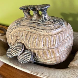 70's Chicken Roaster- Signed Clyde Gobble Abbotts Creek Designer Stoneware w/RARE Serving Tray!