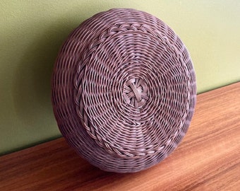 Vintage Sea Urchin Basket with Lid, Hand Woven by Passamaquoddy or Penobscot