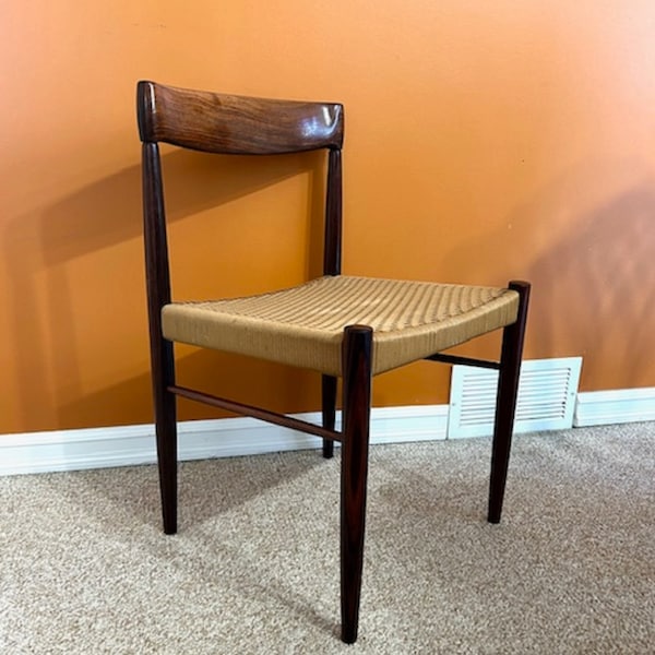 60's Authentic HW Klein for Bramin Mobler, Rosewood/Teak & Danish Cord Dining Chairs (2 Available), Mid Century Danish Modern