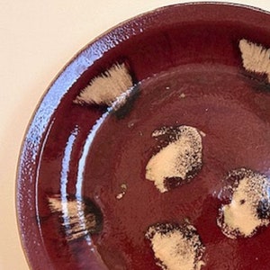 18.5&quot; Studio Art Pottery Red/Brown Drip Glazed Centerpiece Bowl