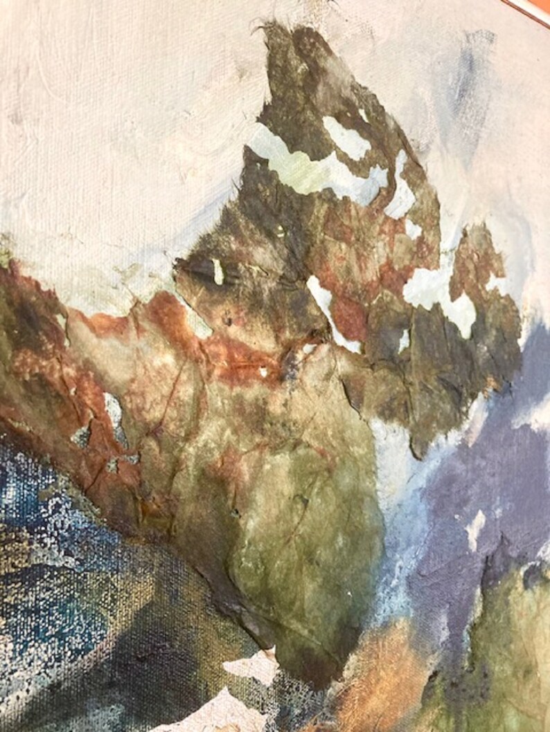 1959 Post War Abstract Expressionist Mixed Media Collage, Illegibly