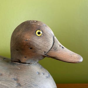 1920&#39;s Frank Martin Canvasback Hollow-Body Working Duck Decoy, Detroit River Lake Erie School