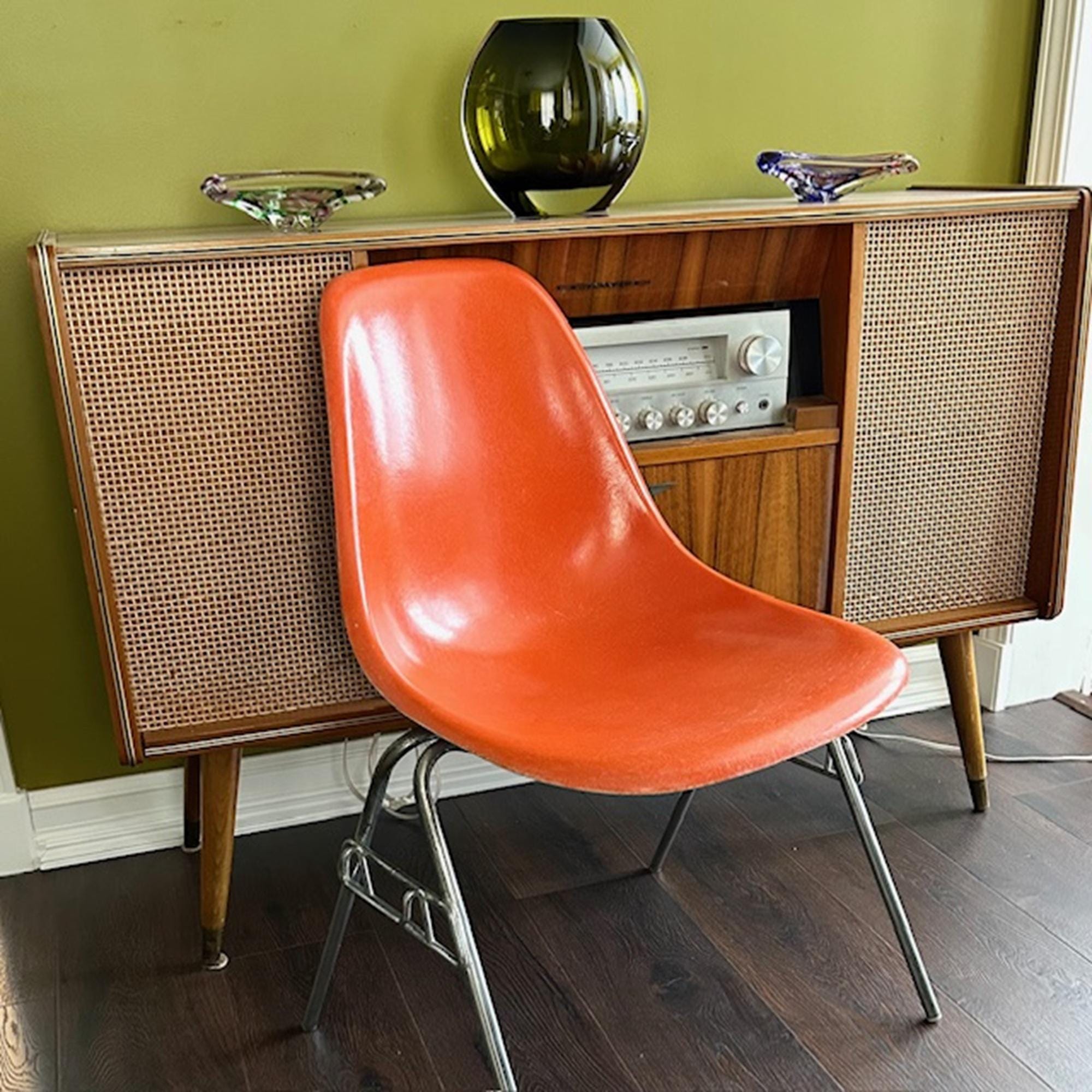 MCM 1964-65 Herman Miller for Eames Fiberglass Shell Chair in Red