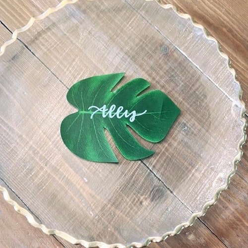 Palm Leaf Place Card Etsy