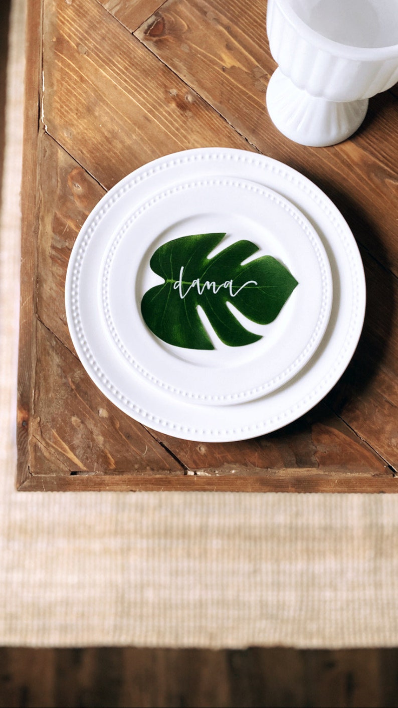 Palm Leaf Place Card Etsy