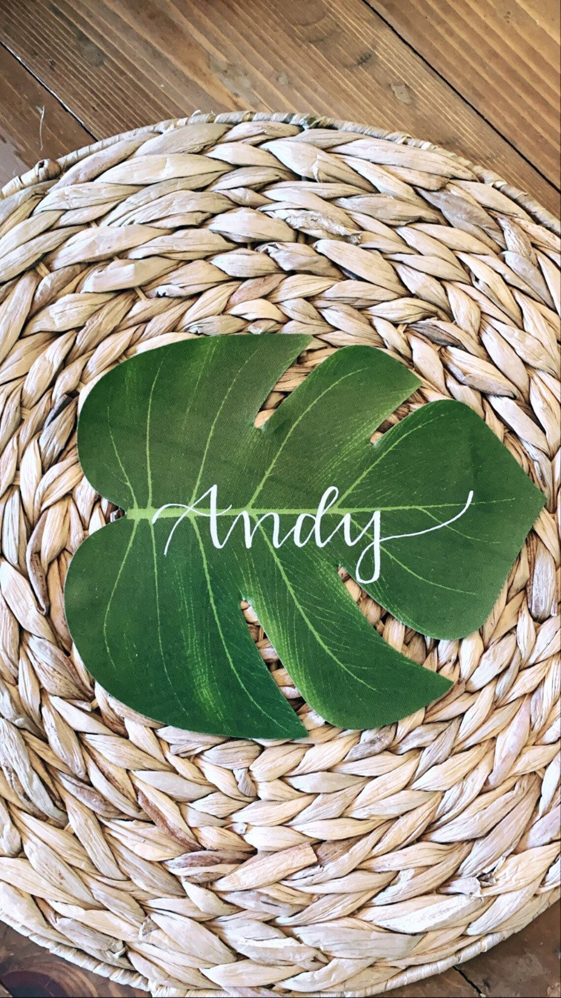Palm Leaf Place Card Etsy
