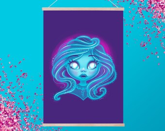 Cute Ghost Art Print, Pastel Goth Decor, Spooky Sweet Art - Allow yourself to be entranced by this cute ghost girl art print! OoooOOOOOoooo!