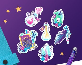 Witch stickers, witchy sticker pack, vinyl sticker set - Evoke your MAGIC WITHIN with this wonderfully witchy sticker set!