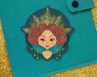 Sun Goddess Sticker, Celestial Goddess, sun sticker - Add a celestial glamour to your planner with this enchanting sun goddess sticker!