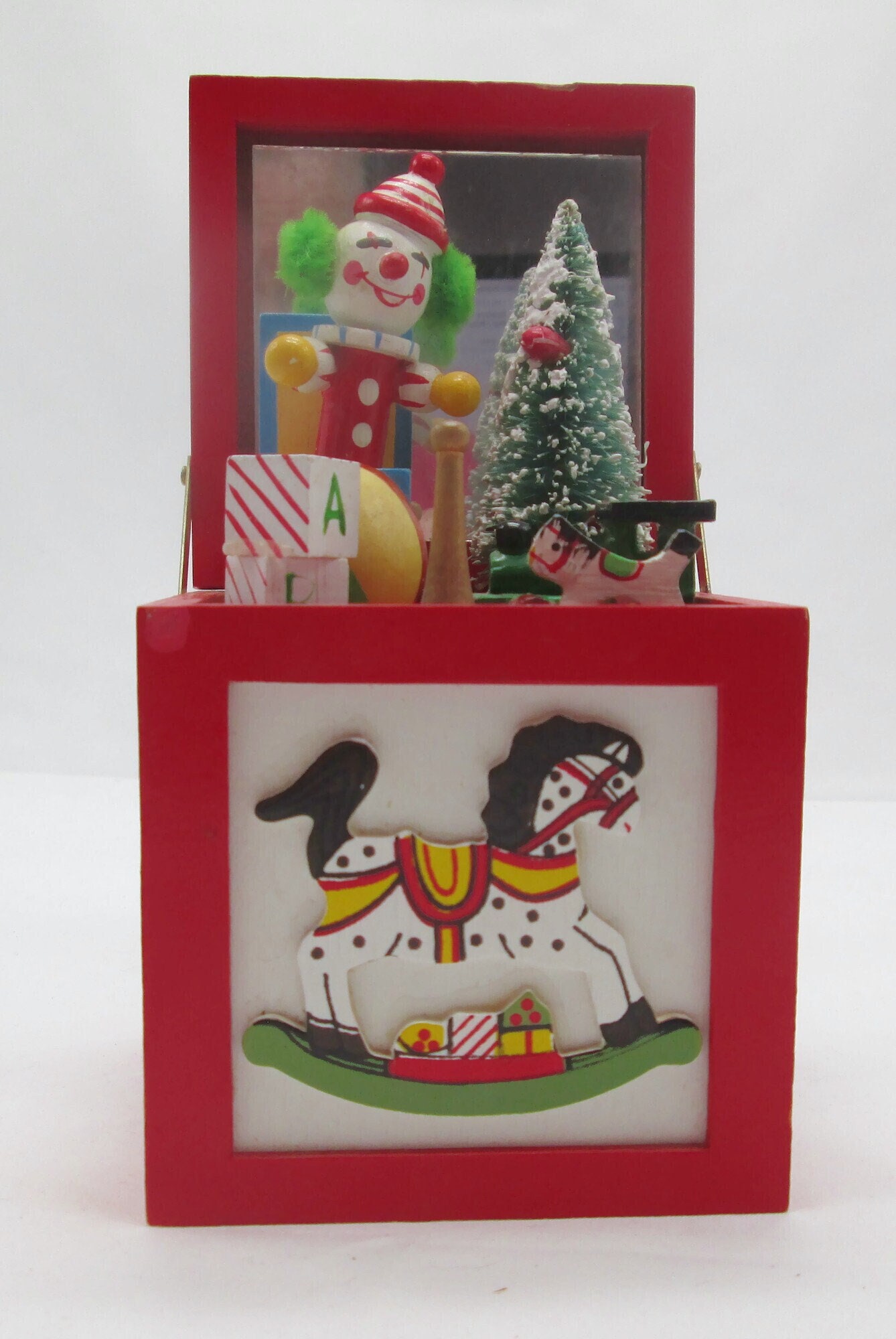 Retro Wooden Merry Christmas Music Box Storage Box Ornament Gift Decoration K1B 
