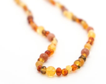 Edelsteinkette "warm amber", vergoldet