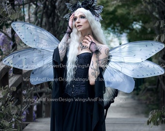 Large Black Butterfly Wings: Adult Fairy Photo Prop