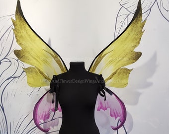 Pink-yellow Fairy wings, butterfly wings, elf wings, wings Photo Prop, butterfly fairy wings, fantasy halloween, fantasy, magical fairy