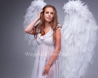 White angel wings, angel wings, wedding wings, Victoria secret angel wings, giant sexy wings, wings cosplay, Christmas angel, Lucifer wings